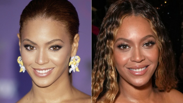 split image of Beyoncé