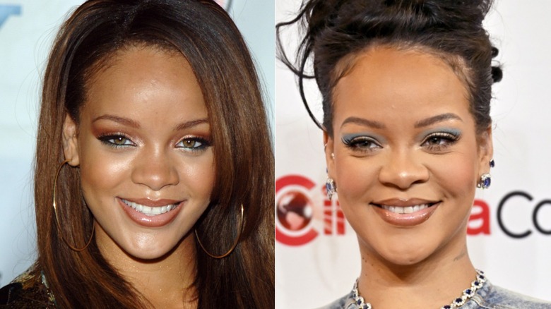 split image of Rihanna