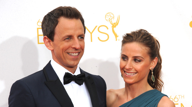 Seth Meyers and Alexi Ashe at the Emmy's