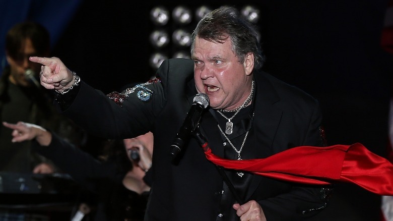 Meat Loaf performing on stage 