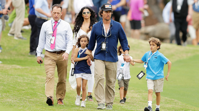 Matthew McConaughey and Camila Alves with their kids