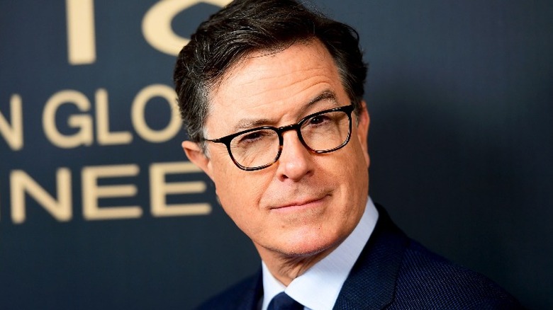 Stephen Colbert looking quizzical