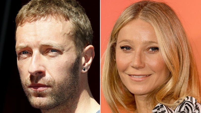 Close ups of Chris Martin and Gwyneth Paltrow