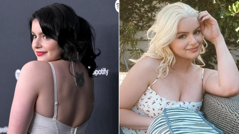 Ariel Winter with black and blond hair