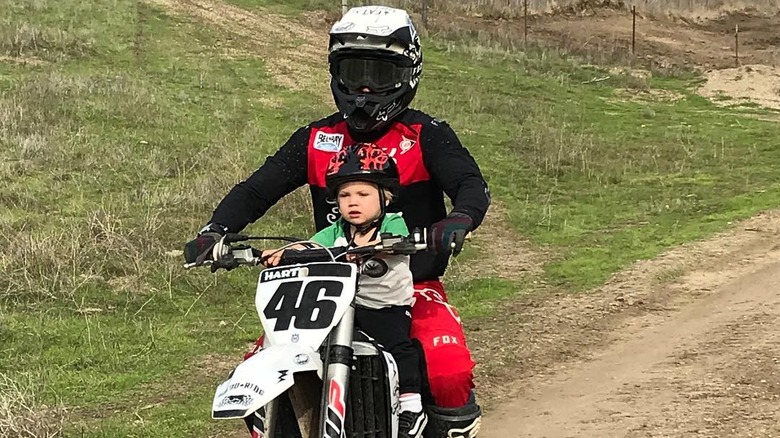  Carey Hart off-roading with son Jameson