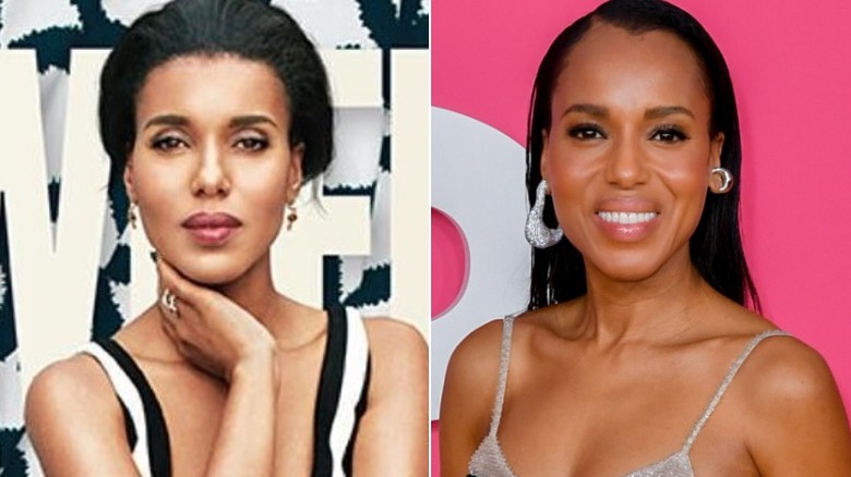 Kerry Washington's Adweek cover & Washington smiling