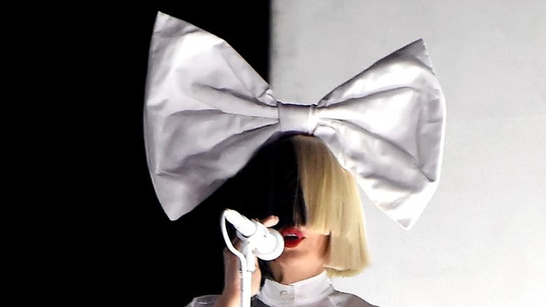 Sia wearing a wig