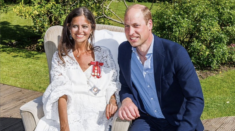 Deborah James smiles for a photo with Prince William