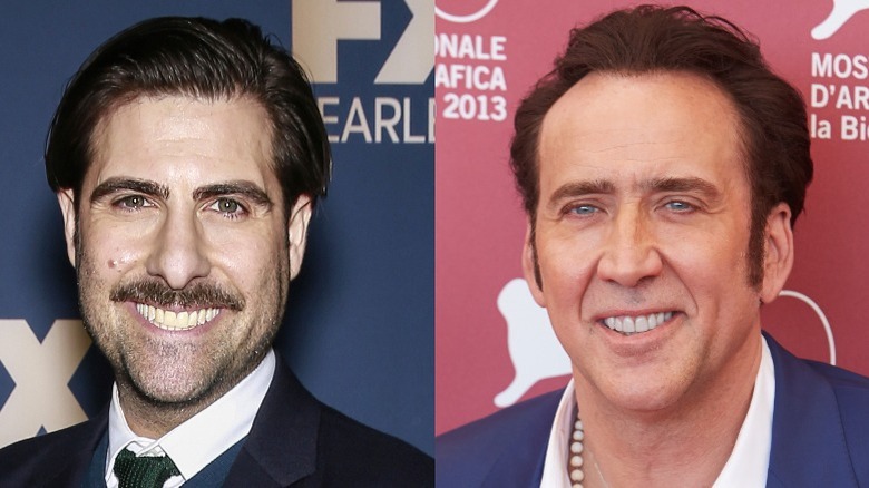 Jason Schwartzman and Nicolas Cage smiling 