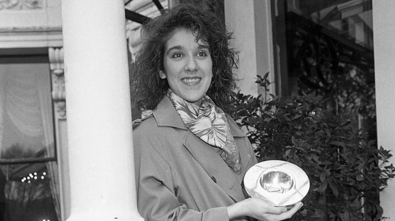 Celine Dion at age 20 outside the Shelbourne Hotel