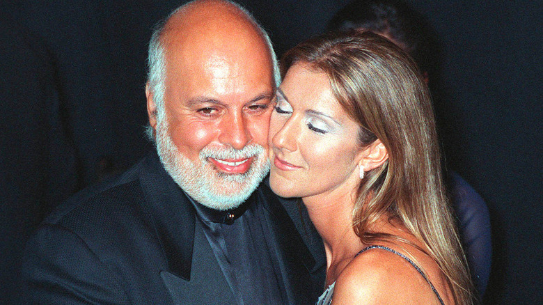 René Angélil, Celine Dion cuddling