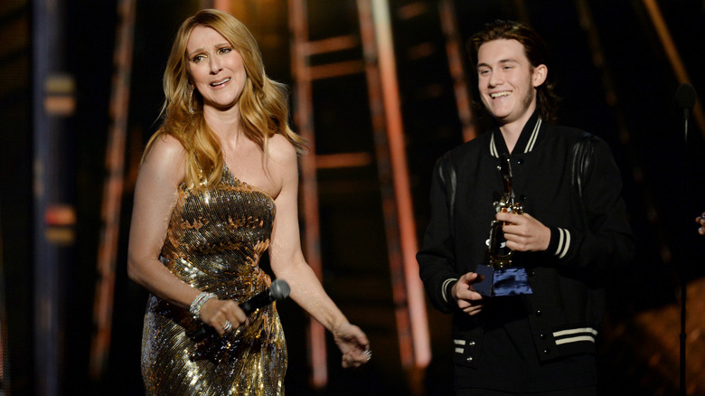 Celine and  René-Charles Angélil at the 2017 Billboard Music Awards