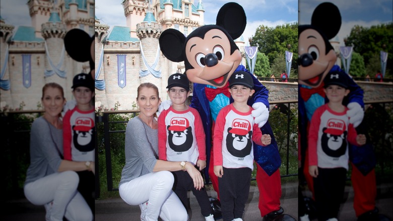 Céline Dion, Eddy, and Nelson Angélil smiling