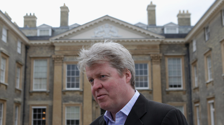 Charles Spencer in front of Althorp