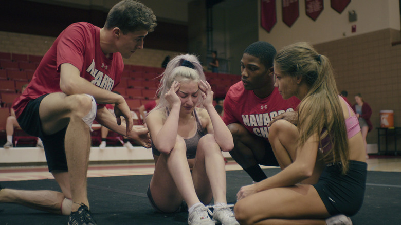 (L to R) Dillon Brandt, Lexi Brumback, La'Darius Marshall and Morgan Simianer in Cheer