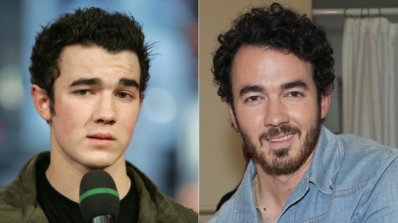 Split image of Kevin Jonas, younger and older