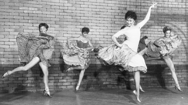 Chita Rivera dancing in West Side Story rehearsals