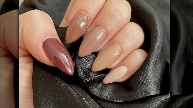 Nails with various brown colors