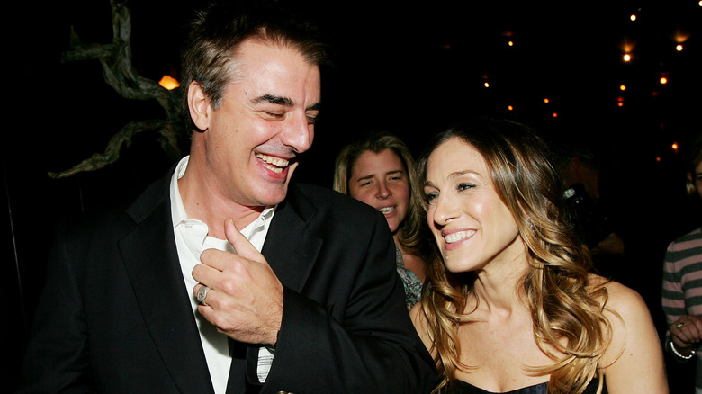 Chris Noth and Sarah Jessica Parker share a laugh