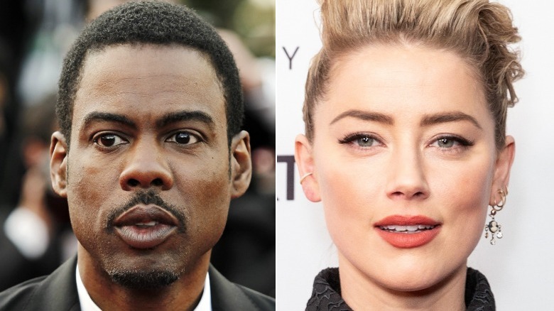 split image of Chris Rock and Amber Heard