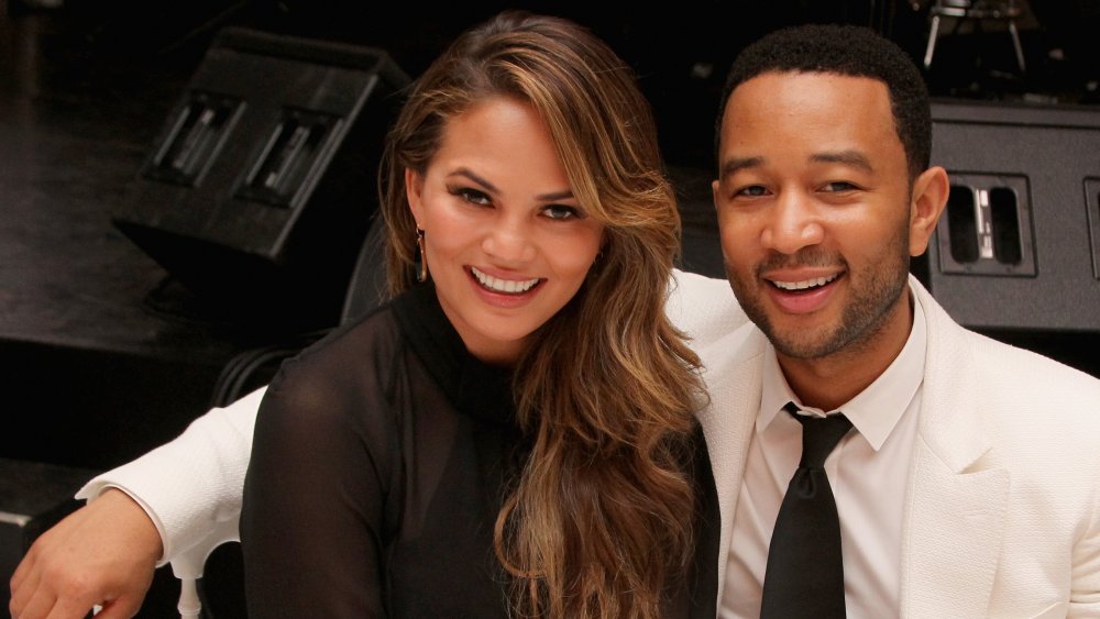 Chrissy Teigen and John Legend attend the White Party Dinner