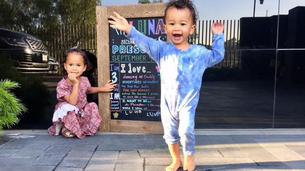  Chrissy Teigen's kids Miles and Luna Word or phrase that describes what is in the pic