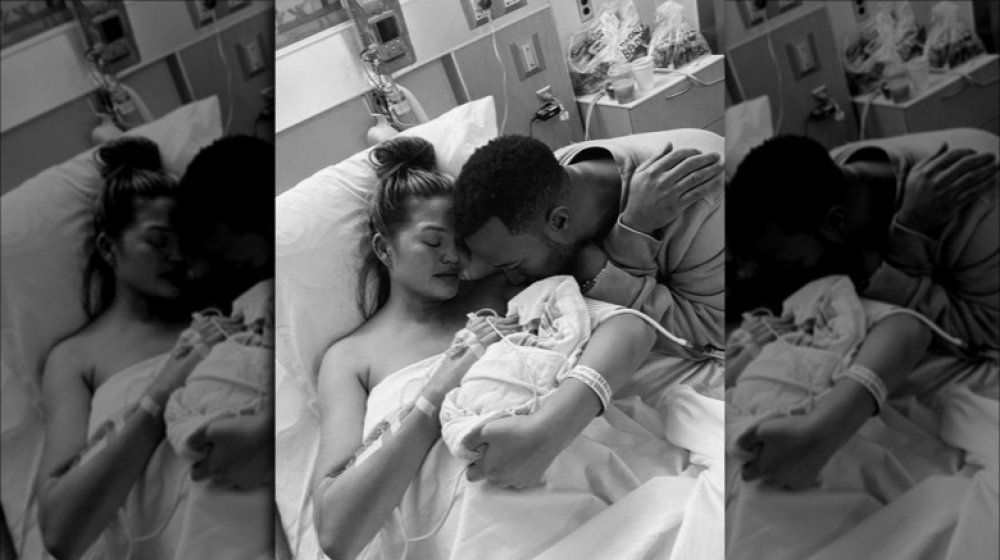 Chrissy Teigen and John Legend in the hospital