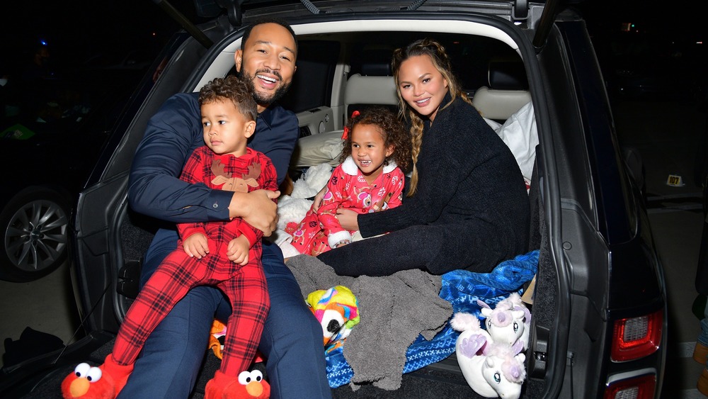 Chrissy Teigen, John Legend, Luna, and Miles