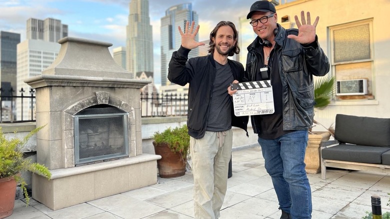 Christian Oliver and director Nick Lyons on set