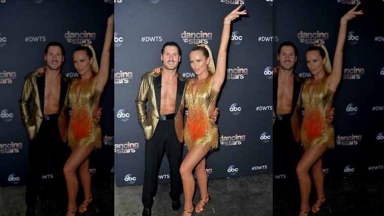 Sailor Brinkley-Cook and Val Chmerkovskiy posing