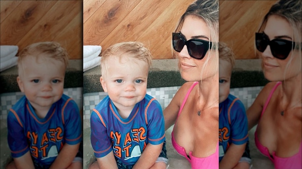 Christina Anstead with her son Hudson at spa