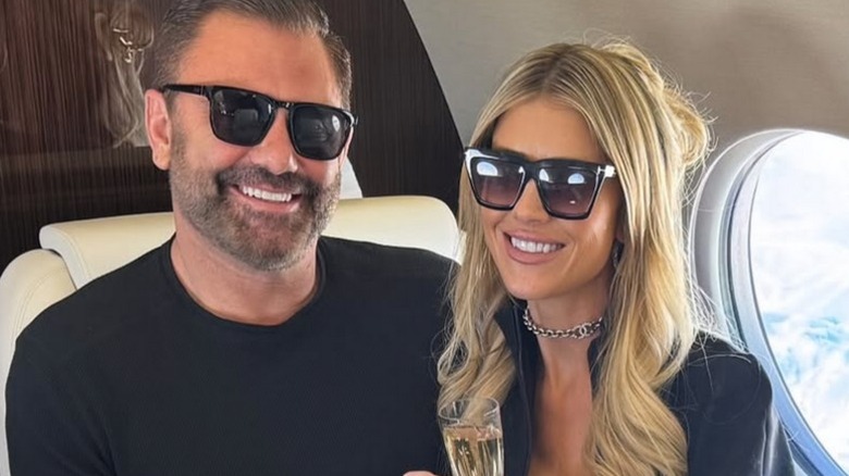 Christopher Larocca and Christina Haack on a private jet