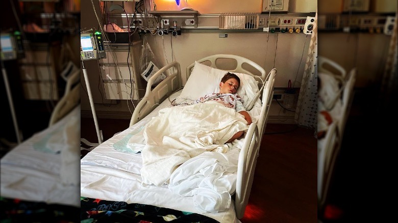 Brayden El Moussa in hospital bed