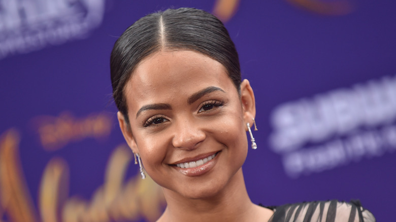 Christina Milian attending Aladdin premiere