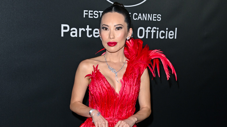 Christine Chiu wears red at Cannes
