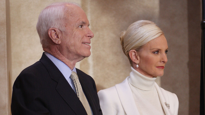 Cindy McCain and John McCain in profile
