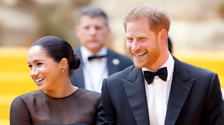 Meghan Markle and Prince Harry laughing at something