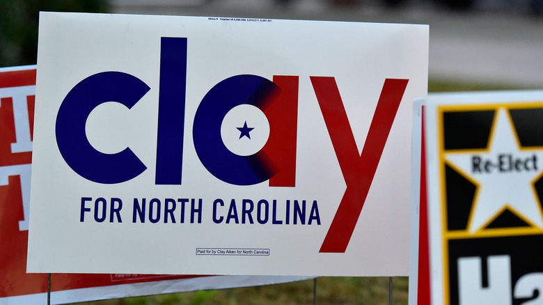 Clay Aiken campaign sign 2014