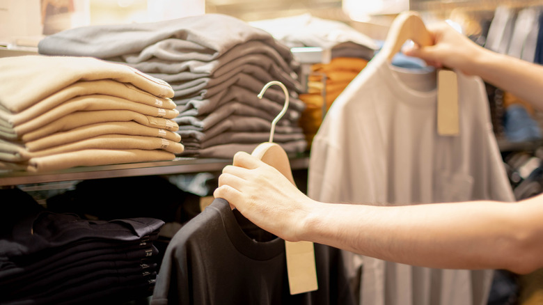 T-shirts at a store