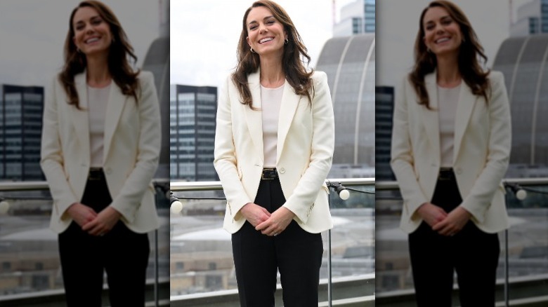 Kate Middleton smiling outside