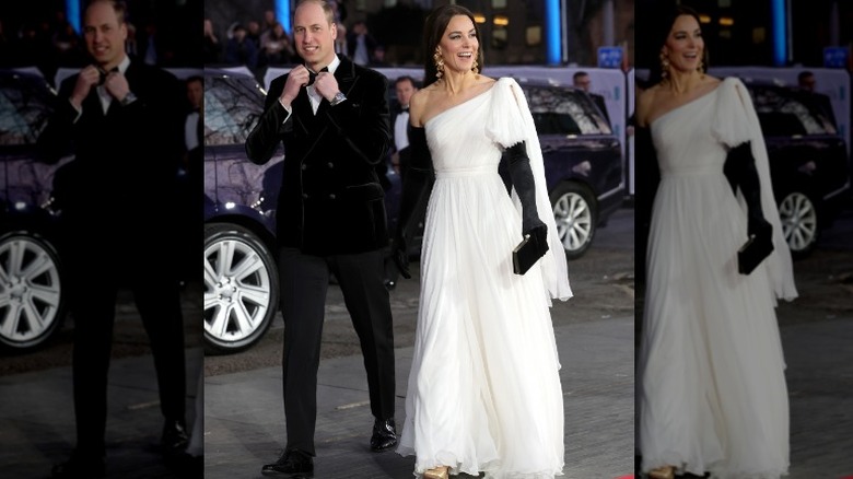 Kate Middleton and Prince William walking at 2023 BAFTAs 