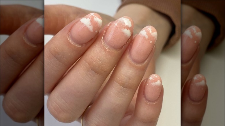 transparent polish cloud nails 