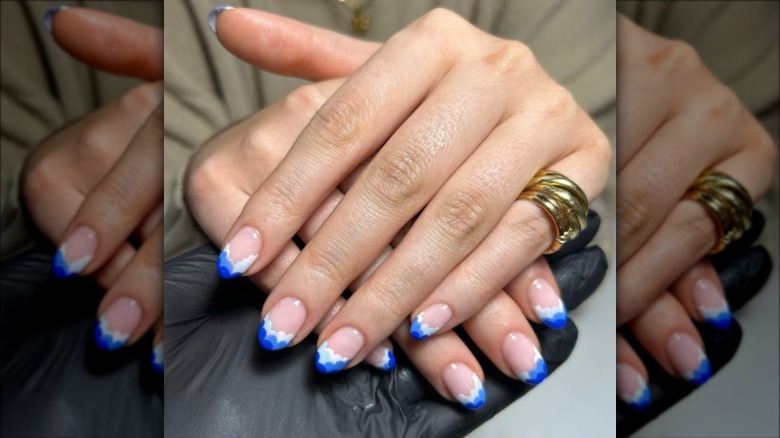 French tip cloud nails