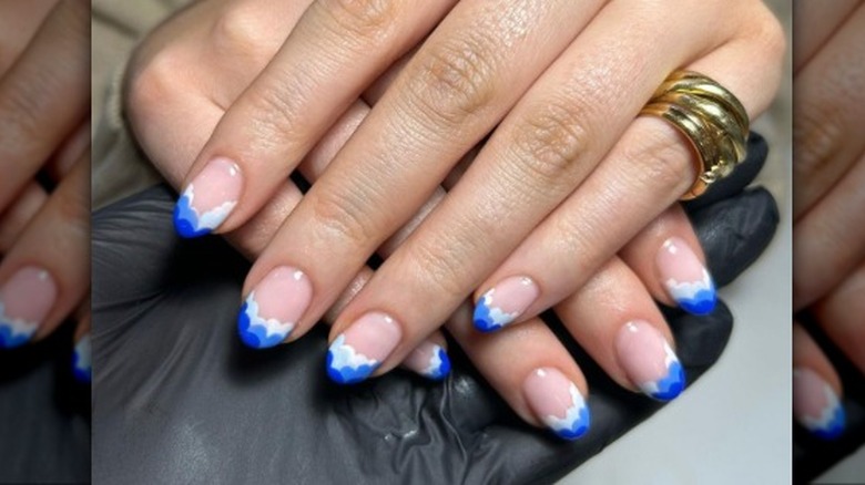 French tip cloud nails