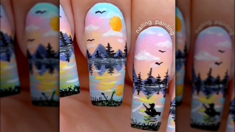 Mini landscape on nails