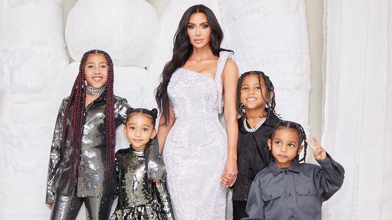 North West, Chicago West, Kim Kardashian, Saint West, and Psalm West