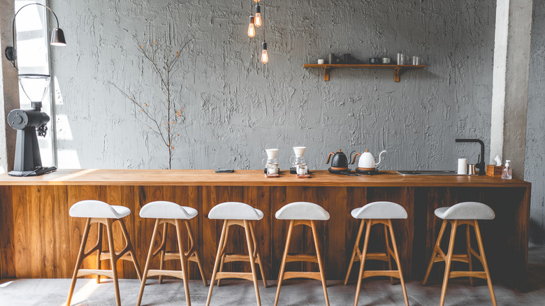 Interior view of a modern coffee shop