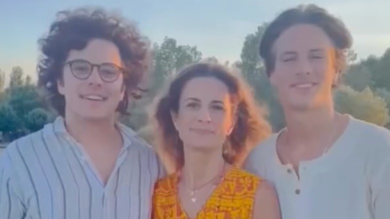 Luca and Matteo Firth posing with their mother