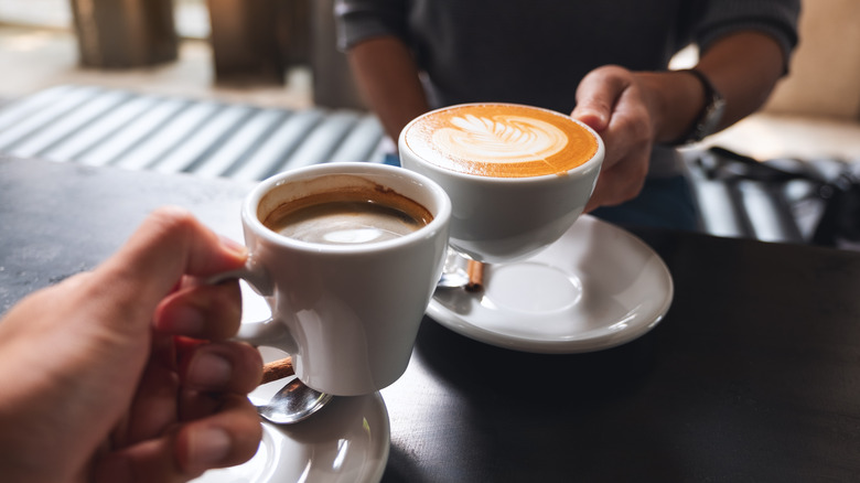 Enjoying coffee together