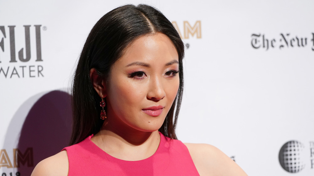 Constance Wu in a pink gown, Fiji Water event